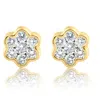 Pompeii3 1ct Diamond Floral Shape Studs Lab Grown Earrings White Or Yellow Gold In Gold
