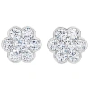 Pompeii3 1ct Diamond Floral Shape Studs Lab Grown Earrings White Or Yellow Gold In Silver