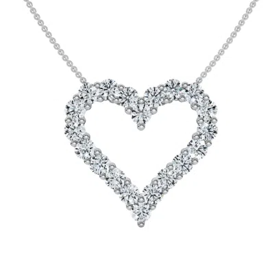 Pompeii3 1ct Diamond Heart Pendant 14k Gold Lab Grown 3/4" Tall Necklace