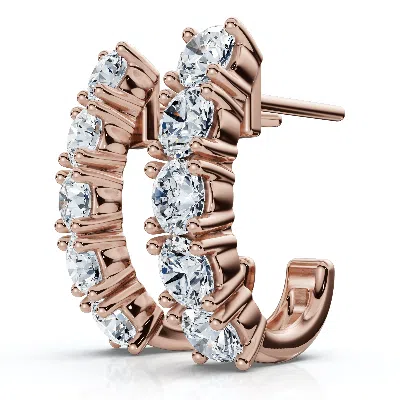 Pompeii3 1ct Diamond Hoops Women's Earrings 10k Gold Lab Grown