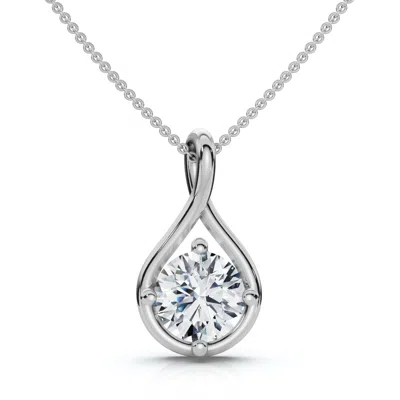 Pompeii3 1ct Diamond Infinity Pendant 14k Gold Necklace 18" Lab Grown Ef/vs In White
