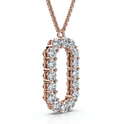Pompeii3 1ct Diamond Initial "0" Pendant 14k Gold 18" Necklace Lab Grown 5/8" Tall