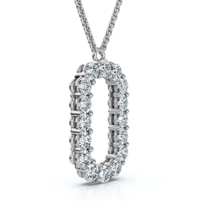 Pompeii3 1ct Diamond Initial "0" Pendant 14k Gold 18" Necklace Lab Grown 5/8" Tall In Metallic