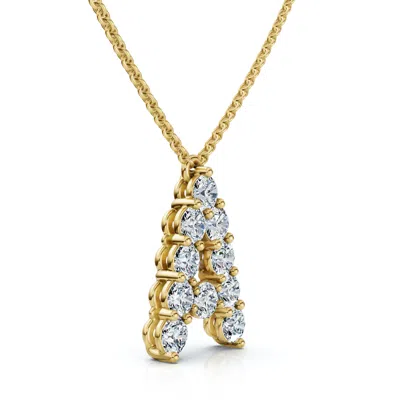 Pompeii3 1ct Diamond Initial "a" Pendant 14k Gold 18" Necklace Lab Grown 5/8" Tall