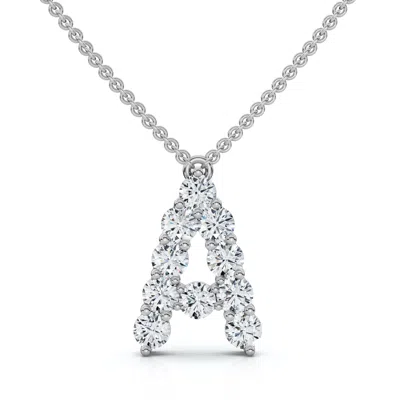 Pompeii3 1ct Diamond Initial "a" Pendant 14k Gold 18" Necklace Lab Grown 5/8" Tall In White