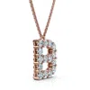 Pompeii3 1ct Diamond Initial "b" Pendant 14k Gold 18" Necklace Lab Grown 5/8" Tall In Gold