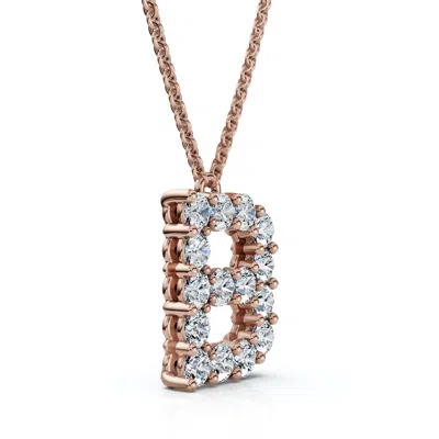 Pompeii3 1ct Diamond Initial "b" Pendant 14k Gold 18" Necklace Lab Grown 5/8" Tall
