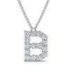 Pompeii3 1ct Diamond Initial "b" Pendant 14k Gold 18" Necklace Lab Grown 5/8" Tall In Metallic