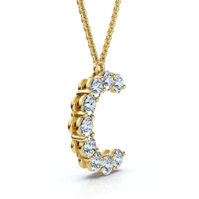 Pompeii3 1ct Diamond Initial "c" Pendant 14k Gold 18" Necklace Lab Grown 5/8" Tall