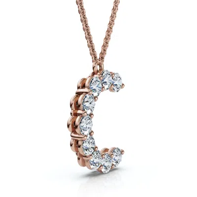 Pompeii3 1ct Diamond Initial "c" Pendant 14k Gold 18" Necklace Lab Grown 5/8" Tall