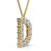 Pompeii3 1ct Diamond Initial "d" Pendant 14k Gold 18" Necklace Lab Grown 5/8" Tall In Gold