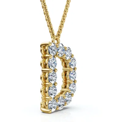 Pompeii3 1ct Diamond Initial "d" Pendant 14k Gold 18" Necklace Lab Grown 5/8" Tall