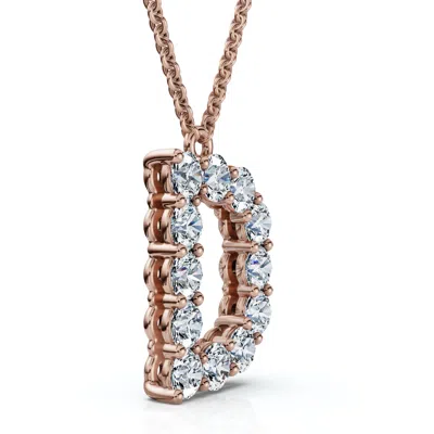 Pompeii3 1ct Diamond Initial "d" Pendant 14k Gold 18" Necklace Lab Grown 5/8" Tall