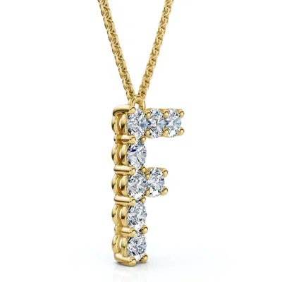 Pompeii3 1ct Diamond Initial "f" Pendant 14k Gold 18" Necklace Lab Grown 5/8" Tall