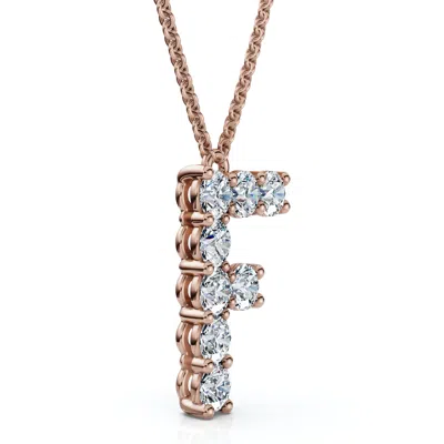 Pompeii3 1ct Diamond Initial "f" Pendant 14k Gold 18" Necklace Lab Grown 5/8" Tall