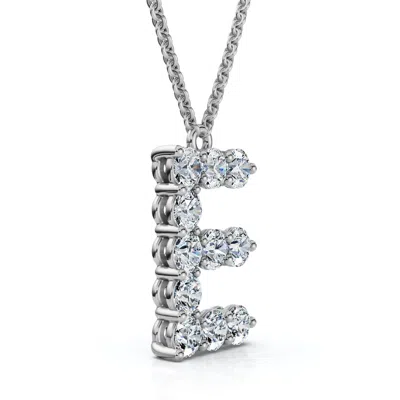 Pompeii3 1ct Diamond Initial "f" Pendant 14k Gold 18" Necklace Lab Grown 5/8" Tall In Metallic