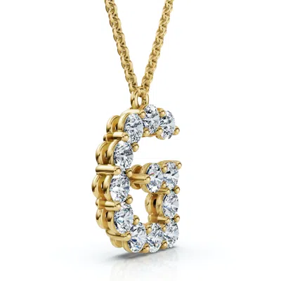 Pompeii3 1ct Diamond Initial "g" Pendant 14k Gold 18" Necklace Lab Grown 5/8" Tall