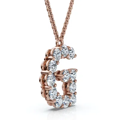 Pompeii3 1ct Diamond Initial "g" Pendant 14k Gold 18" Necklace Lab Grown 5/8" Tall