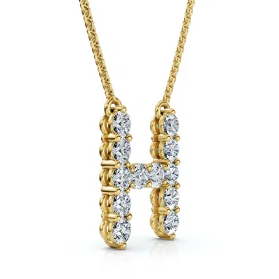 Pompeii3 1ct Diamond Initial "h" Pendant 14k Gold 18" Necklace Lab Grown 5/8" Tall