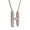 Pompeii3 1ct Diamond Initial "h" Pendant 14k Gold 18" Necklace Lab Grown 5/8" Tall In Gold