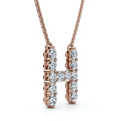 Pompeii3 1ct Diamond Initial "h" Pendant 14k Gold 18" Necklace Lab Grown 5/8" Tall