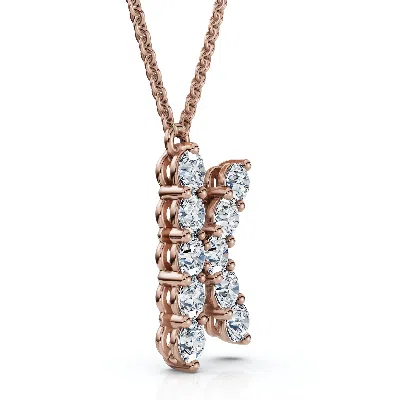 Pompeii3 1ct Diamond Initial "k" Pendant 14k Gold 18" Necklace Lab Grown 5/8" Tall In Orange