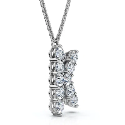 Pompeii3 1ct Diamond Initial "k" Pendant 14k Gold 18" Necklace Lab Grown 5/8" Tall In Metallic