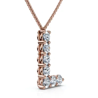 Pompeii3 1ct Diamond Initial "l" Pendant 14k Gold 18" Necklace Lab Grown 5/8" Tall