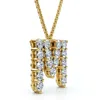 Pompeii3 1ct Diamond Initial "m" Pendant 14k Gold 18" Necklace Lab Grown 5/8" Tall In Gold