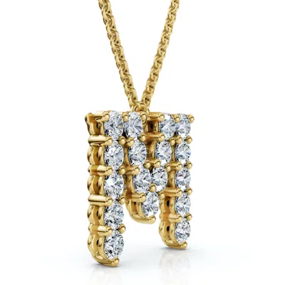 Pompeii3 1ct Diamond Initial "m" Pendant 14k Gold 18" Necklace Lab Grown 5/8" Tall