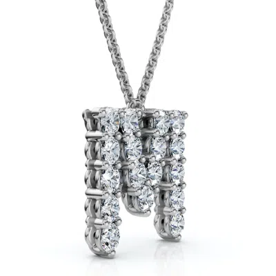 Pompeii3 1ct Diamond Initial "m" Pendant 14k Gold 18" Necklace Lab Grown 5/8" Tall In Metallic