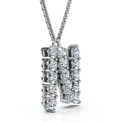 Pompeii3 1ct Diamond Initial "n" Pendant 14k Gold 18" Necklace Lab Grown 5/8" Tall In Metallic