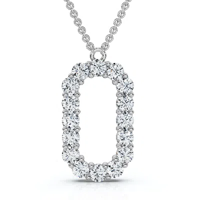 Pompeii3 1ct Diamond Initial "o" Pendant 14k Gold 18" Necklace Lab Grown 5/8" Tall Size: Regular In Transparent
