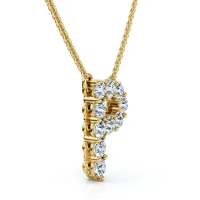 Pompeii3 1ct Diamond Initial "p" Pendant 14k Gold 18" Necklace Lab Grown 5/8" Tall