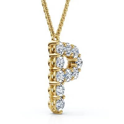 Pompeii3 1ct Diamond Initial "p" Pendant 14k Gold 18" Necklace Lab Grown 5/8" Tall