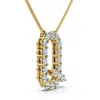 Pompeii3 1ct Diamond Initial "r" Pendant 14k Gold 18" Necklace Lab Grown 5/8" Tall In Gold