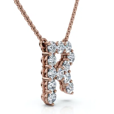 Pompeii3 1ct Diamond Initial "r" Pendant 14k Gold 18" Necklace Lab Grown 5/8" Tall