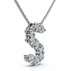 Pompeii3 1ct Diamond Initial "s" Pendant 14k Gold 18" Necklace Lab Grown 5/8" Tall In Silver