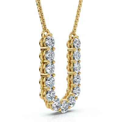 Pompeii3 1ct Diamond Initial "u" Pendant 14k Gold 18" Necklace Lab Grown 5/8" Tall