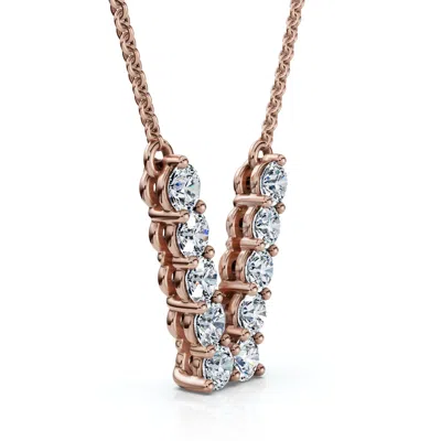 Pompeii3 1ct Diamond Initial "v" Pendant 14k Gold 18" Necklace Lab Grown 5/8" Tall