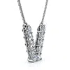 Pompeii3 1ct Diamond Initial "v" Pendant 14k Gold 18" Necklace Lab Grown 5/8" Tall In Metallic