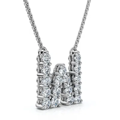 Pompeii3 1ct Diamond Initial "w" Pendant 14k Gold 18" Necklace Lab Grown 5/8" Tall In Metallic