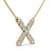 Pompeii3 1ct Diamond Initial "x" Pendant 14k Gold 18" Necklace Lab Grown 5/8" Tall In Animal Print