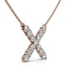 Pompeii3 1ct Diamond Initial "x" Pendant 14k Gold 18" Necklace Lab Grown 5/8" Tall In Gold