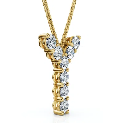 Pompeii3 1ct Diamond Initial "y" Pendant 14k Gold 18" Necklace Lab Grown 5/8" Tall