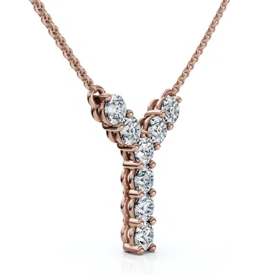 Pompeii3 1ct Diamond Initial "y" Pendant 14k Gold 18" Necklace Lab Grown 5/8" Tall
