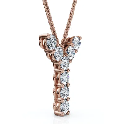 Pompeii3 1ct Diamond Initial "y" Pendant 14k Gold 18" Necklace Lab Grown 5/8" Tall