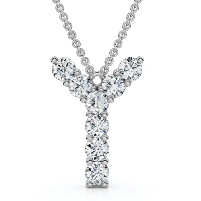 Pompeii3 1ct Diamond Initial "y" Pendant 14k Gold 18" Necklace Lab Grown 5/8" Tall In Neutral