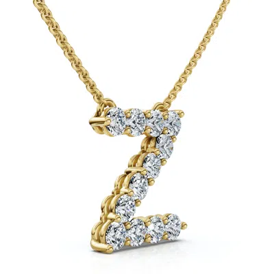 Pompeii3 1ct Diamond Initial "z" Pendant 14k Gold 18" Necklace Lab Grown 5/8" Tall