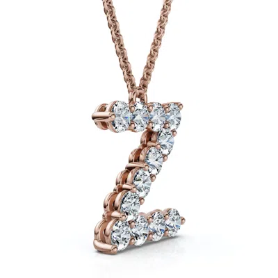 Pompeii3 1ct Diamond Initial "z" Pendant 14k Gold 18" Necklace Lab Grown 5/8" Tall